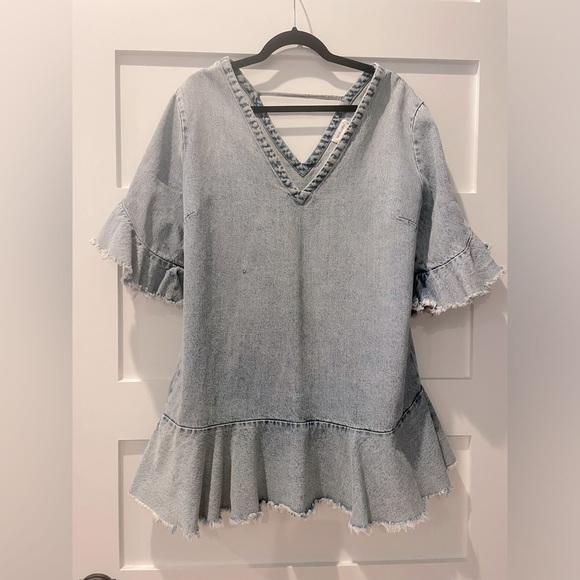 MLM Label Light Denim Top or Mini Dress, Size M - Picture 1 of 7